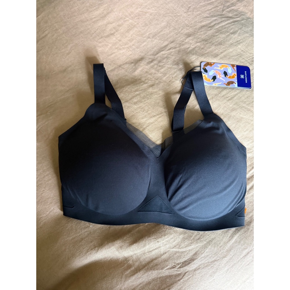 Honeylove Crossover Bra Shadow Black Wire-Free Supportive 34DDD(F)